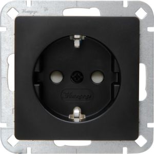 Kopp HK05 mat zwart inbouw stopcontact wcd RA + kinderbeveiliging