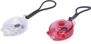 LED fietslampset met elastiek mini 2 delig rood/wit