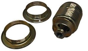 Lamphouder E27 messing met 2x ring
