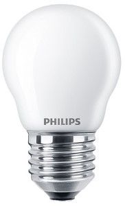 Philips LED kogel E27 6,5-60W 2700K filament mat