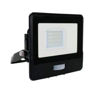 V-TAC LED Bouwlamp 20W 3000K zwart met sensor + kabelinvoer