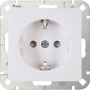 Kopp HK05 arctic wit inbouw stopcontact wcd RA + kinderbeveiliging