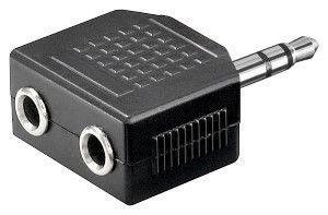 Audio adapt 3,5 jack st -> 2 cont 3,5