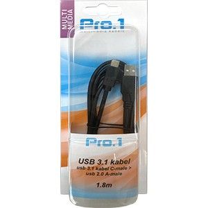 USB-C 3.1 ->USB 2.0 A-male 1,8 meter