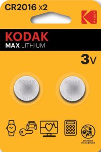 Kodak CR2016 lithium knoopcel batterij blister(2)