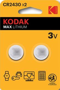 Kodak CR2430 lithium knoopcel batterij blister(2)