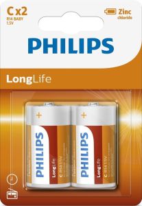 Philips Longlife batterij C blister(2)