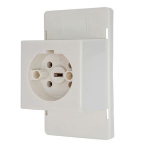 Deksel met perilex stopcontact voor lasdoos creme POWER