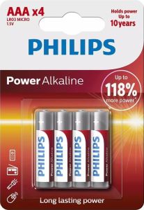 Philips Power Alkaline batterij AAA blister(4)
