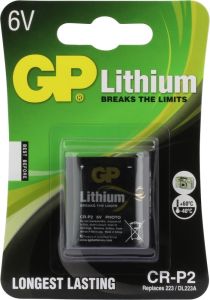 GP Photo Lithium batterij CR-P2 6V blister(1)