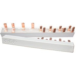 Kamrail 3 fase 12pol. 4x17,8mm 8x9mm gebogen wit