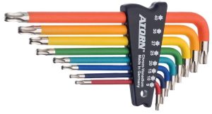 TX-sleutelset torx 8 delig met kogelkop