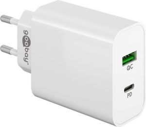 USB + USB-C snellader 45W wit