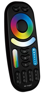 RGB-CCT afstandsbediening 2.4G 4-zones zwart