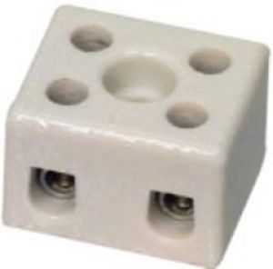 Kroonsteen porselein 6mm2  2-polig