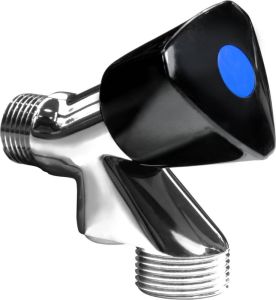 Wasmachinekraan met knop zwart