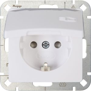 Kopp HK05 arctic wit inbouw stopcontact wcd RA met deksel