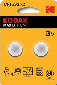 Kodak CR1632 lithium knoopcel batterij blister(2)