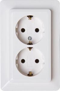 Kopp HK02 arctic wit inbouw stopcontact wcd RA dubbel