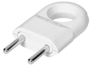 Stekker euro met trekoog wit