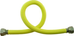 Gasslang RVS ommanteld 60cm geel