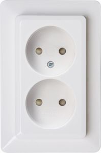 Kopp HK02 arctic wit inbouw stopcontact wcd dubbel