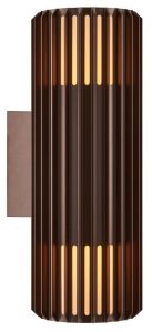 Wandlamp Aludra rond dubbel 2x E27 bruin IP54