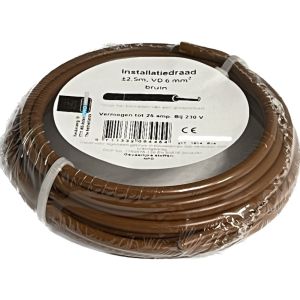 VD draad 6qmm bruin 2,5m