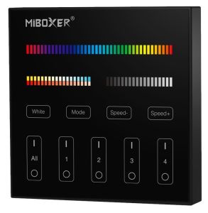 RGB-CCT draadloze opbouw schakelaar 2.4G 4-zones zwart