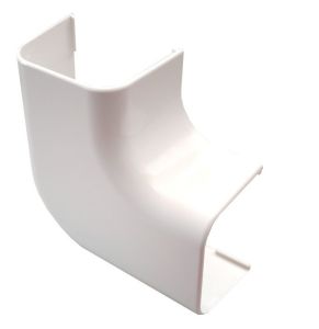 Aircokanaal platte bocht 90mm wit