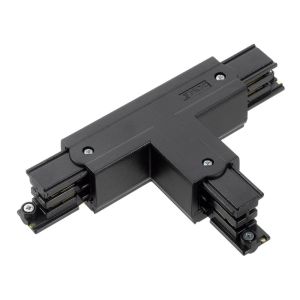 Rail 3-fase T-stuk links vast 90gr zwart