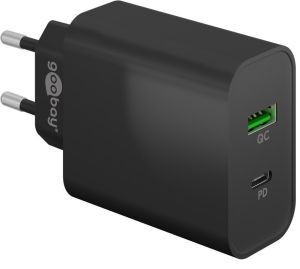 USB + USB-C snellader 45W zwart