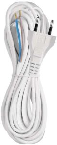 Eurosnoer 2x0,75qmm wit 5m