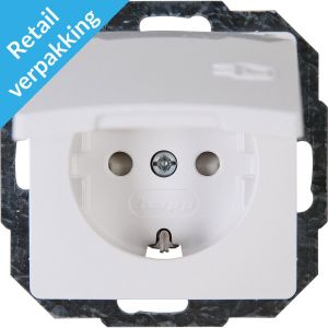 Verpakt Kopp Paris arctic wit inbouw stopcontact wcd RA met deksel