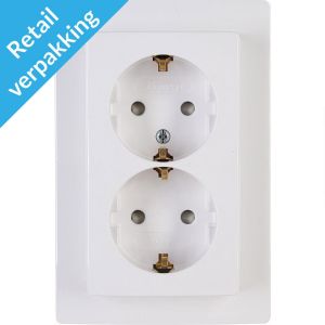 Verpakt Kopp Paris arctic wit inbouw stopcontact wcd RA dubbel
