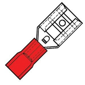 Kabelschoen vlaksteker female rood 6.3x0.8mm