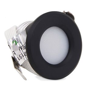 LED mini inbouwspot 1,5W 2700K 37mm 60gr rond vast zwart