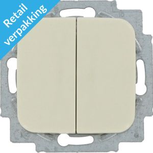 Verpakt Busch Jaeger CREME serieschakelaar + wip
