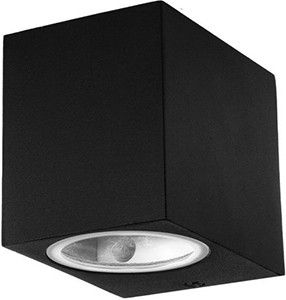 Wandlamp 1xGU10 zwart vierkant IP44