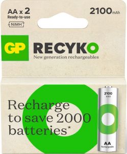 GP NiMH oplaadbare batterij AA 2100mA blister(2)