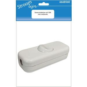 Snoerschakelaar wit met RA