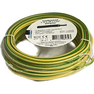VD draad 2.5qmm GE/GR 10m
