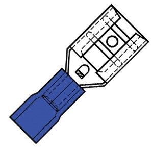 Kabelschoen vlaksteker female blauw 6.3mm