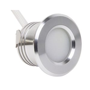 LED mini inbouwspot 1,5W 2700K 37mm 60gr rond vast geschuurd staal