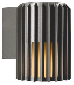 Wandlamp Aludra rond E27 zilver antraciet IP54