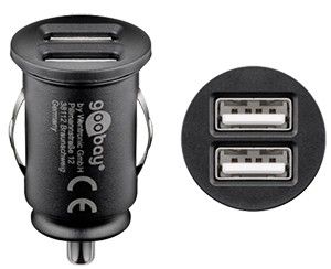USB autolader dubbel 12V-24V 2,4A