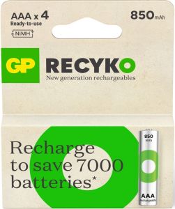 GP NiMH oplaadbare batterij AAA 850mA blister(4)