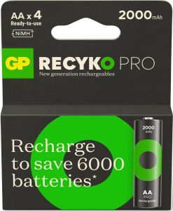 GP NiMH oplaadbare batterij AA 2000mA blister(4)