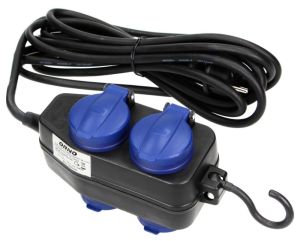 Hangkoppeling zwart IP44 H05 3x1,5qmm 10m 4V met klep