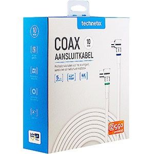 Coax aansluitkabel compleet haaks IEC 10m